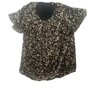 Elie Tahari Meadow Print Silk Blouse • Meadow Floral • Size L